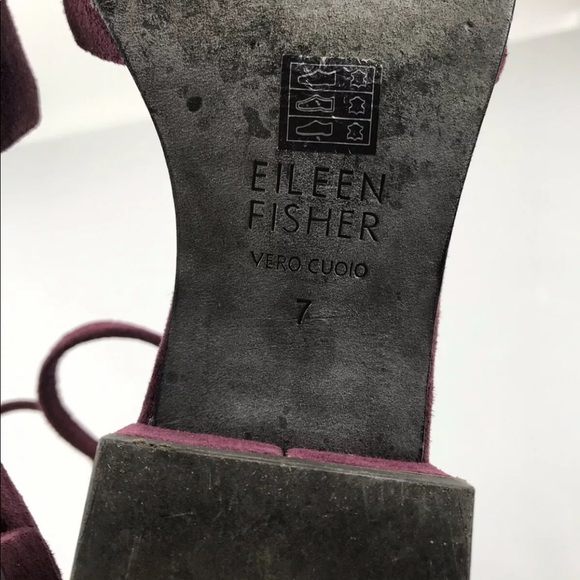 Eileen Fisher Suede Point Toe Heels SZ 7 Strap - Picture 8 of 8
